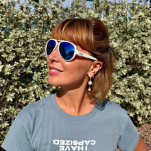 "NAUTI" White Frame and Blue Lenses Floating Unisex NIRTECH® Polarized Aviator Sunglasses