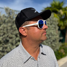 "NAUTI" White Frame and Blue Lenses Floating Unisex NIRTECH® Polarized Aviator Sunglasses