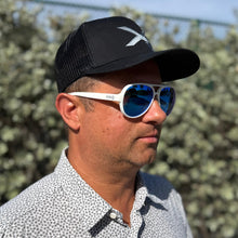 "NAUTI" White Frame and Blue Lenses Floating Unisex NIRTECH® Polarized Aviator Sunglasses