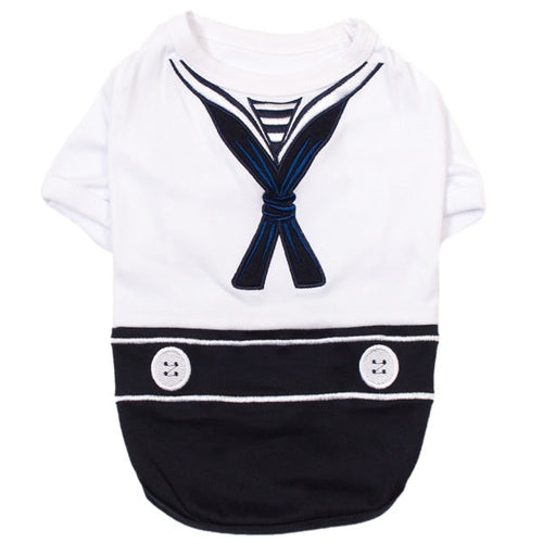 'Sailor Dog' Halloween Costume - Navy Blue Sailor Outfit for Dogs & Cats