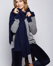 Womans Cashmere Travel Wrap in Navy
