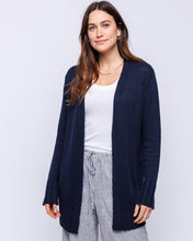 Womans Open Cotton Cardigan Sweater in Navy