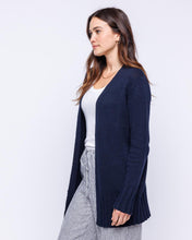 Womans Open Cotton Cardigan Sweater in Navy