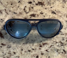 One of a Kind Floating "Nauti" Unisex Aviator Sunglasses with Silver/Light Green Lens and Dark Navy Frame