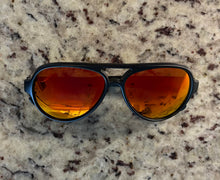 One of a Kind Floating "Nauti" Unisex Aviator Sunglasses with Orange Lens and Black Frame