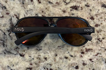 One of a Kind Floating "Nauti" Unisex Aviator Sunglasses with Orange Lens and Black Frame