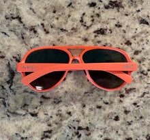 One of a Kind Floating "Nauti" Unisex Aviator Sunglasses with Silver/Light Green Lens and Orange Frame