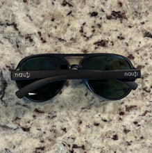 One of a Kind Floating "Nauti" Unisex Aviator Sunglasses with Green/Brown Lens and Black Frame