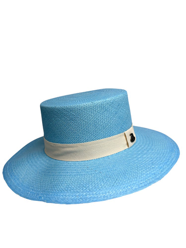Classic Panama Boater Unisex Hat in Various Colors with Various Color Bands
