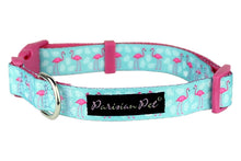 'Flamingos' Collar for Dogs & Cats, Comfortable Dog Collar, Luxury Pet Collar, Durable Pet Collar, Light Blue & Pink-Valentine's Day