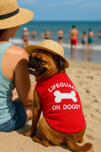 'Lifeguard on Doody' Dog & Cat T-Shirt – Funny Cotton Shirt, Stylish & Comfortable Pet Apparel – Red