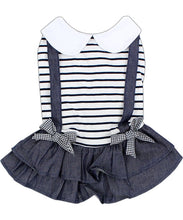 'Preppy Girl Dress' Dog & Cat Shirt – Designer Comfortable Pet Apparel – Dark Blue -Valentine's Day