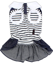 'Preppy Girl Dress' Dog & Cat Shirt – Designer Comfortable Pet Apparel – Dark Blue -Valentine's Day