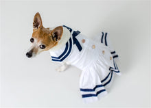 'Sailor Dress' Dog & Cat Shirt – Nautical Pet Apparel, Stylish & Comfortable – White & Blue