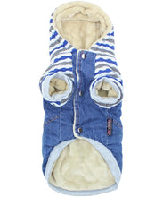 'Denim Striped' Hoodie, Blue for Dogs & Cats – Soft, Stylish Pet Apparel