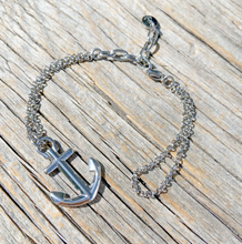 Unisex Maris Sal VINGA Silver Anchor Bracelet with Silver Chain
