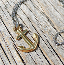 Unisex Maris Sal VINGA Gold Anchor Bracelet with Silver Chain
