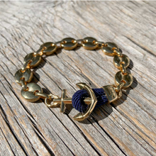 Unisex Maris Sal MARSTRAND Gold Anchor Bracelet with Gold Chain