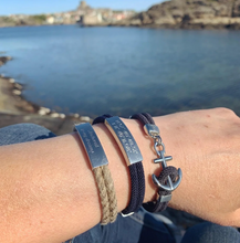 Unisex Maris Sal NEW HAVEN Silver Anchor Bracelet - Custom Engravable in multiple colors