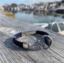 Unisex Maris Sal NEW HAVEN Silver Anchor Bracelet - Custom Engravable in multiple colors