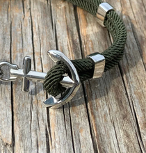 Unisex Maris Sal NEW HAVEN Silver Anchor Bracelet - Custom Engravable in multiple colors