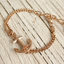 Unisex Maris Sal VINGA Rose Gold Anchor Bracelet with Rose Gold Chain