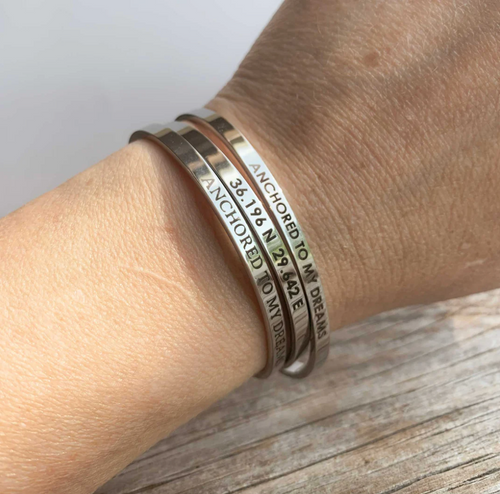 Unisex Maris Sal QUOTE CUFF Silver Engravable Bracelet