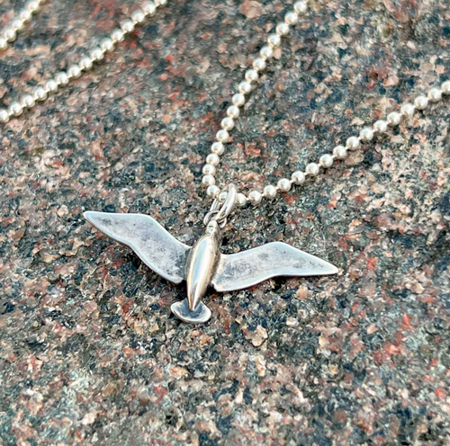 Sterling Silver Seagull Necklace Unisex Maris Sal