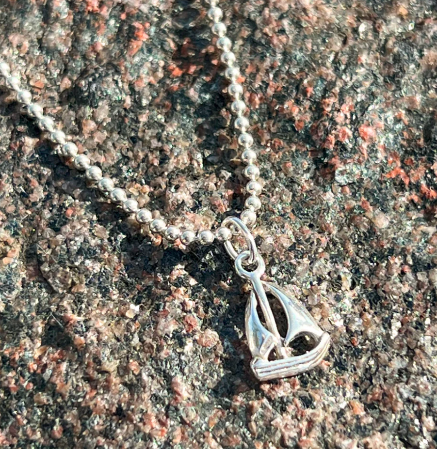 Sterling Silver Sail Boat Necklace Unisex Maris Sal