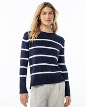 Everyday Cotton Crew in navy with white stripes (runs large - order size down)