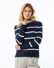 Everyday Cotton Crew in navy with white stripes (runs large - order size down)