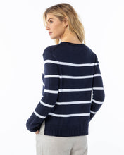 Everyday Cotton Crew in navy with white stripes (runs large - order size down)