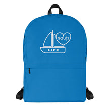 Unisex "NAUTI" boat life Backpack in navy with white logo