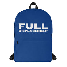 Mens "FULL DISPLACEMENT" Backpack in dark navy with white logo
