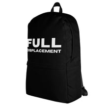 Mens "FULL DISPLACEMENT" Backpack in black with white logo