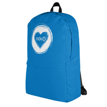 Woman's "NAUTI" heart Backpack in navy with white logo
