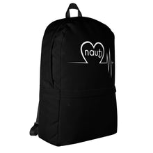 Unisex "NAUTI" heart beat Backpack in black with white logo