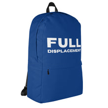 Mens "FULL DISPLACEMENT" Backpack in dark navy with white logo