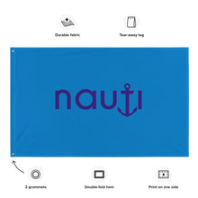 "Nauti" Flag in blue with navy anchor logo