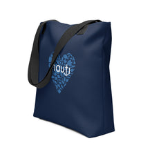 Unisex "NAUTI Fish Heart" Anchor Tote Bag in Navy with White Logo and Royal Blue Fish Heart