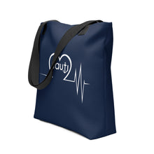 Unisex "NAUTI heartbeat" Tote Bag in Navy with White Logo