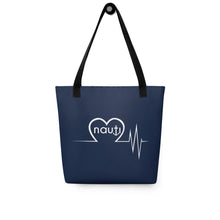 Unisex "NAUTI heartbeat" Anchor Tote Bag in Navy with White Logo