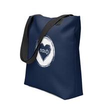 Unisex "NAUTI heart" Tote Bag in Navy with White Logo