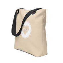 Unisex "NAUTI heart" Anchor Tote Bag in Champagne with White Logo