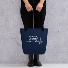 Unisex "NAUTI heartbeat" Tote Bag in Navy with White Logo