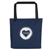 Unisex "NAUTI heart" Tote Bag in Navy with White Logo