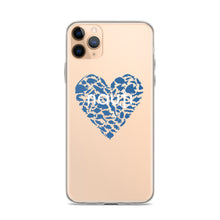 "NAUTI" fish heart Clear Case for iPhone® with navy heart and white logo