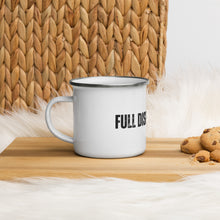 "Full Displacement" Enamel Mug in White