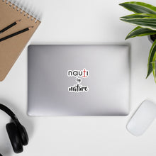 "NAUTI BY NATURE" Bubble-free stickers in black with red anchor