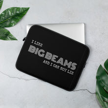 "I LIKE BIG BEAMS" Laptop Sleeve in black with white logo